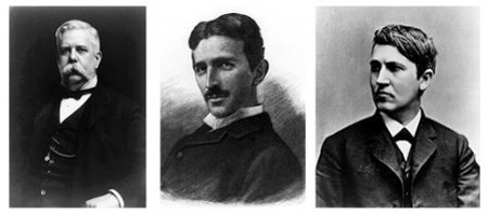 George Westinghouse, Nikola Tesla et Thomas Edison